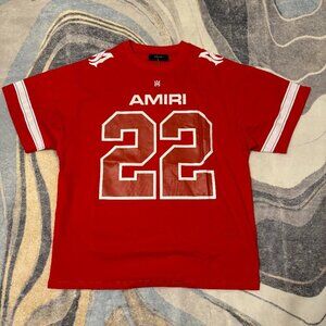 Amiri 22 Jersey Red Tee Mens Size Small Medium or Large